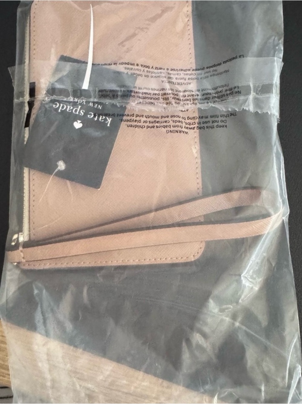 Kate Spade Bi-Color Small Zip Saffian Lucy Wristlet w/ Gold Hardware - Picture 8 of 8